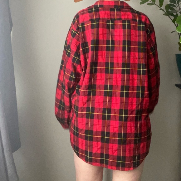 Vintage Northwest Territories Plaid Tartan Red Black Grunge Rocker Size XL - Picture 12 of 14